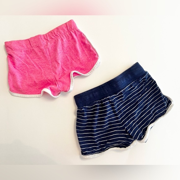 OshKosh B’Gosh and Cat & Jack Vibrant Pink 4T & Navy Striped Girls 5T Kid Shorts - Picture 2 of 5